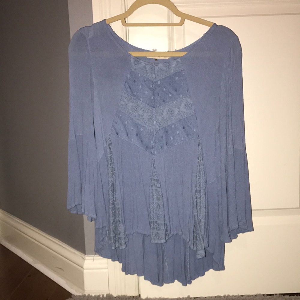 Light blue flowy top